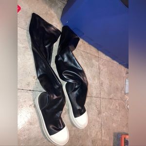 Rick Owens thigh high boot